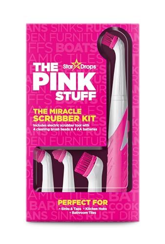 Stardrops - The Pink Stuff - The Miracle Scrubber Kit - 4 Cleaning Brush Heads Pink Cleaning, The Pink Stuff, Kitchen Hob, Electronic Gift Ideas, Cleaning Paste, Electric Cleaning Brush, Electric Brush, Pink Stuff, Candy Christmas