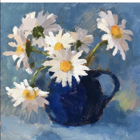 Daisy Oil Painting, Clare Bowen, Flowers Daisy, Daisy Art, Daisy Painting, Abstract Flower Art, Flower Painting Canvas, Landscape Art Painting, Abstract Flower Painting