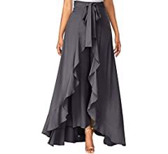 Buy SHREE RAMKRISHNA FAB Women Maxi Overlay Pant Skirt (Ruffle Pant Skirt_Maroon_Free Size) at Amazon.in Ruffle Long Skirt, Palazzo Dress, Dance Attire, Casual Frocks, Evening Skirts, Maxi Rok, Buy Skirts, Stylish Pants, Lace Evening Dresses