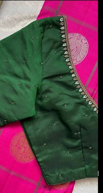 https://encrypted-tbn0.gstatic.com/images?q=tbn:ANd9GcTCTd-PLrPI3g4c3iOOHshwG11cZX-bt1kQaA&usqp=CAU Simple Green Blouse Designs For Saree Silk, Green Blouse Aari Work Designs Simple, Green Blouse Designs Latest, Green Blouse Work Designs, Green Pattu Blouse Designs, Bottle Green Blouse Designs, Green Blouse Designs For Saree Bridal, Green Color Blouse Designs, Green Silk Blouse Designs