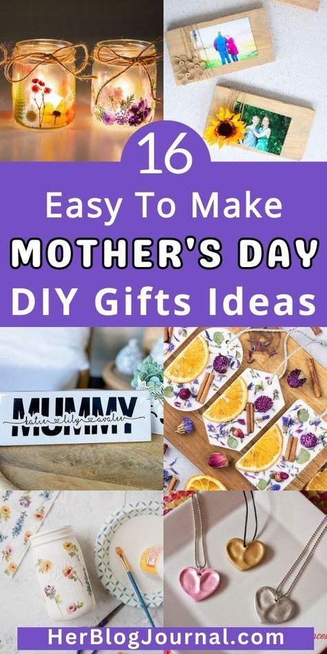 easy handmade mothers day gifts with mason jar, clay craft, photo holder and much more. Baked Gifts, Mothersday Gifts Diy, Gift Ideas For Moms, Homemade Gifts For Mom, Creative Mother's Day Gifts, Cricut Gifts, Diy Gifts For Mothers, Cheap Mothers Day Gifts, Easy Mother's Day Crafts