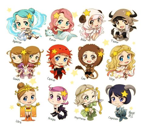 zodiacderp :) V Chibi, Zodiac Sign Fashion, Zodiac Characters, Anime Zodiac, Pola Kristik, 12 Zodiac, Zodiac Star Signs, Zodiac Art, Taurus Zodiac