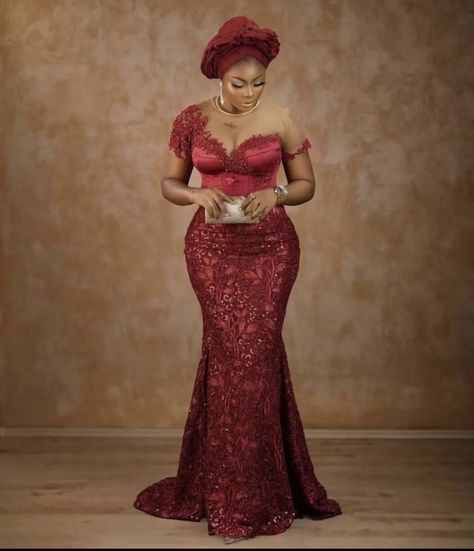 Sequence Gown Styles In Nigeria, Igbo Traditional Attire, Sequence Gown Styles, Prom Dresses Aline, Lace Dress African, Aline Maxi Dress, Asoebi Lace Styles, Asoebi Lace, Lace Styles For Wedding