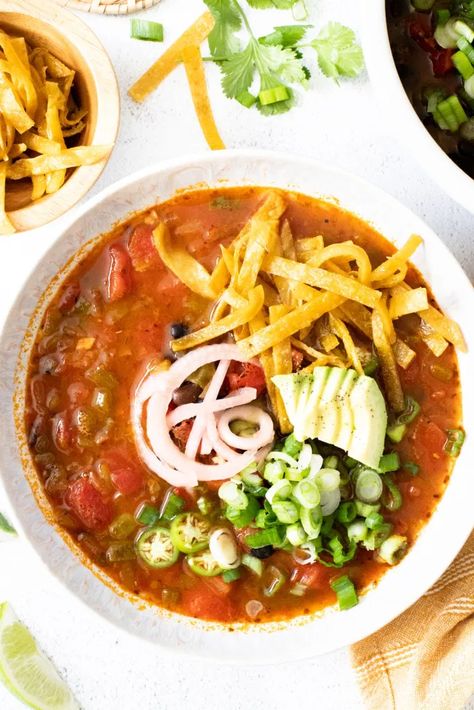 Weekly Vegan Dinner Plan #131 | This Savory Vegan Meatless Soups, Easy Crockpot Soup, Vegan Tortilla Soup, Vegan Tortilla, Chicken Noodle Soup Crock Pot, Chicken Chili Crockpot, Crockpot White Chicken Chili, Green Enchilada Sauce, Crockpot Soup Recipes