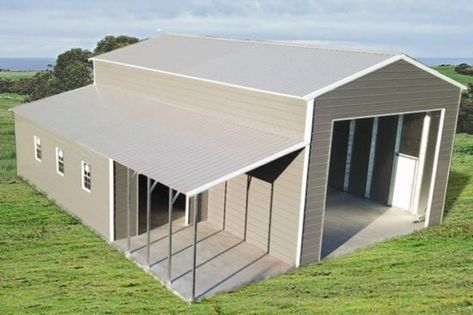 Rv Barn, Metal Garage Buildings, Pole Barn Garage, Garage Door Types, Simple Building, Big Building, Shop Buildings, Metal Garages, Metal Barn