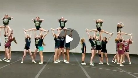 Level 1-4 appreciation on Instagram: "Tumbling into stunts on level 1 🙂‍↕️ @emca_allstar_cheer" Level 2 Cheer, Level 1 Cheer Stunts, Tumbling Cheer, Allstar Cheer, Cheer Stunts, Cheer Team, Tumbling, Pyramid, Cheerleading