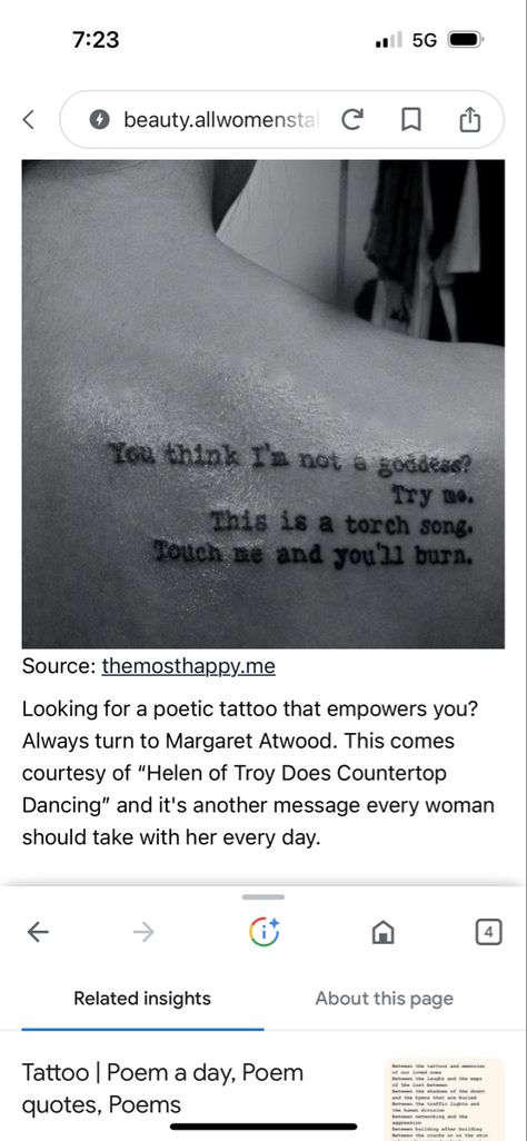 Helen Of Troy, Poem A Day, Margaret Atwood, Thinking Of You, Turn Ons, Songs, Tattoos, Quotes