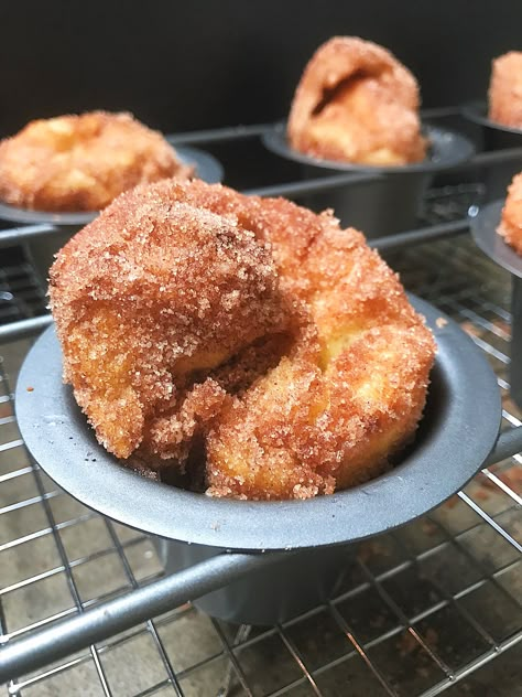 Cinnamon Sugar Popovers – Jem of the South Cheese Popovers Recipes, Churro Popovers, Cinnamon Popovers, Blueberry Popovers, Popover Recipes, Pop Overs, Popover Recipe, Popover Pan, Doughnut Pan