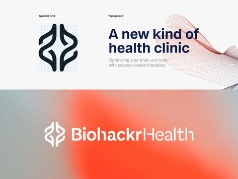 Biohackr Health by Omnium on Dribbble Dna Logo, Doctor Logos, News Logo, Healthcare Branding, Hospital Logo, Medical App, Logo Design Health, Clinic Logo, Healthcare Logo