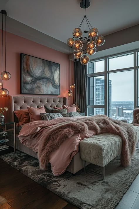 Pink Romantic Bedroom, Bedroom Ideas Women In Their 20s, Pink Bedroom Master, Brown And Pink Bedroom Ideas, Luxury Rooms Bedroom Modern, Modern Girly Bedroom, Bedroom Inspirations Colors, Pretty Bedrooms For Women, 2024 Bedroom Colors