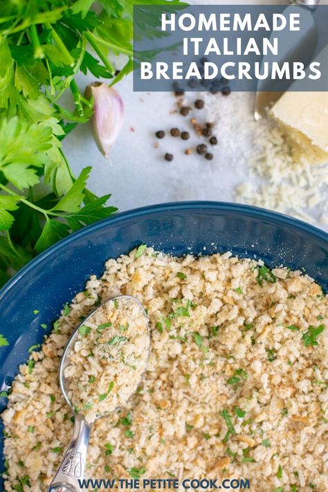 Skip the grocery store and use leftover bread to make your own homemade Italian breadcrumbs with simple pantry ingredients! #pantryingredients #italian #howto Italian Bread Crumbs Recipe, Leftover Bread Recipes, Homemade Bread Crumbs, Bread To Make, Bread Crumbs Recipe, Italian Breadcrumbs, Simple Pantry, Pantry Ingredients, Leftover Bread