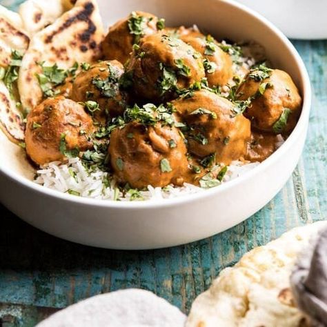 30 Minute Butter Chicken Meatballs - Half Baked Harvest Butter Chicken Meatballs, Half Baked Harvest Recipes, Chicken Food Recipes, Harvest Recipes, Half Baked, Chicken Food, Chicken Meatballs, Half Baked Harvest, Top Recipes