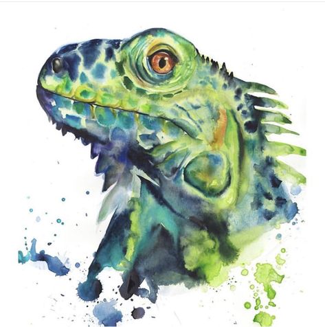 Watercolor Lizard, Reptiles And Amphibians, Art Inspiration Painting, Watercolor Animals, Colorful Drawings, Exotic Pets, Amphibians, Animals Beautiful, Reptiles