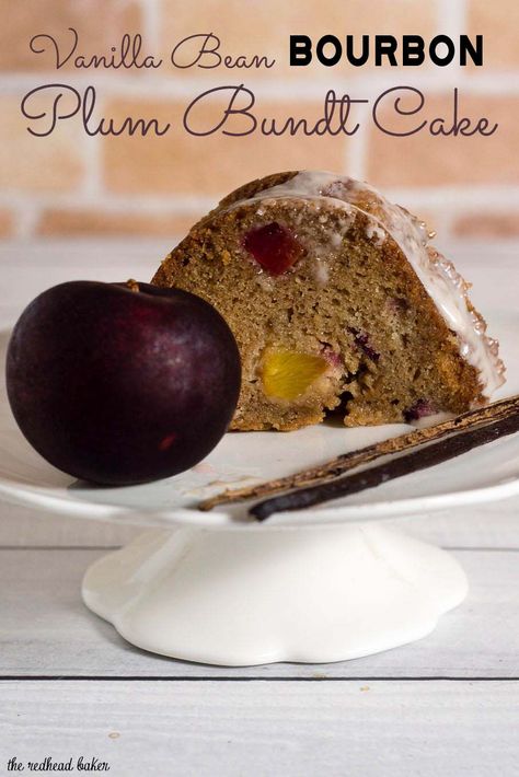 Vanilla Bean Bourbon Plum Bundt Cake by The Redhead Baker Breakfast Bundt Cake, Christmas Bundt Cake, Southern Pound Cake, Easy Bundt Cake, Chicory Recipe, Cake 5, Cream Cheese Pound Cake, Bundt Cakes Recipes, Bundt Cakes