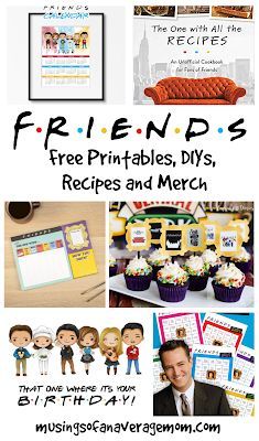 Free Friends printables, party printables and games, DIYs, recipes and my favourite products Friends Themed Party Centerpieces, Friends Tv Party Theme Decorations, Friends Themed Party Birthday Games, Friends Themed Staff Appreciation, Friends Tv Show Party Decorations, Diy Friends Tv Show Decor, Friends Themed Bunco, Friends Tv Themed Party, Friends Theme Decor