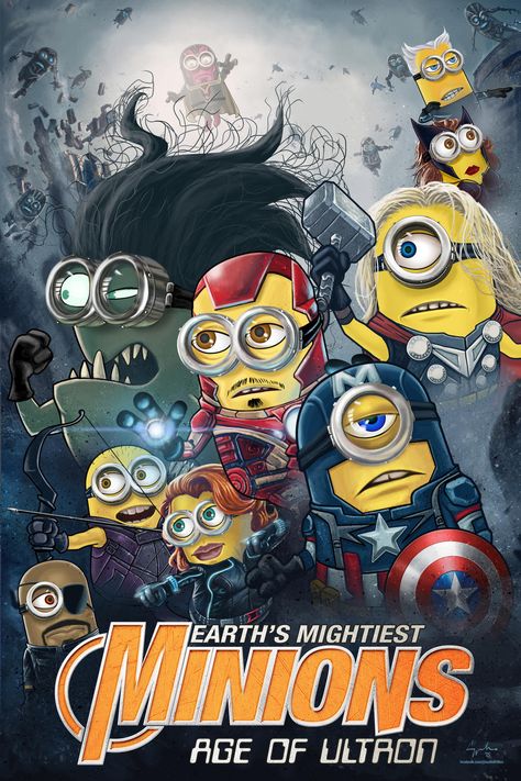 Minion Avengers, Minion Art, Avengers Fan Art, Minion Movie, Cute Minions, Free Comic Books, Minions Wallpaper, Minions Despicable Me, Avengers Age