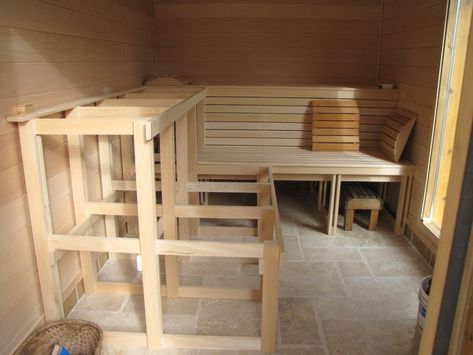 Sauna Seating, Sauna Build, German Garden, Sauna Bathroom Design, Garden Sauna, Mobile Sauna, Backyard Spa, Building A Sauna, Wood Sauna