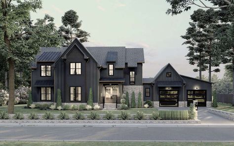 Modern Transitional House Plans, Transitional House Plans, Transitional Home, 4 Bedroom House Plans, Backyard Office, House Plans And More, Transitional House, Modern Transitional, Bedroom House Plans