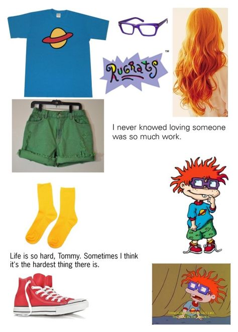 Rugrats Halloween Costume, Red Head Halloween, Chuckie Costume, Halloween Costumes Teen, Rugrats Costume, Chuckie Rugrats, Red Head Halloween Costumes, Red Head Cartoon, Rugrats Chuckie