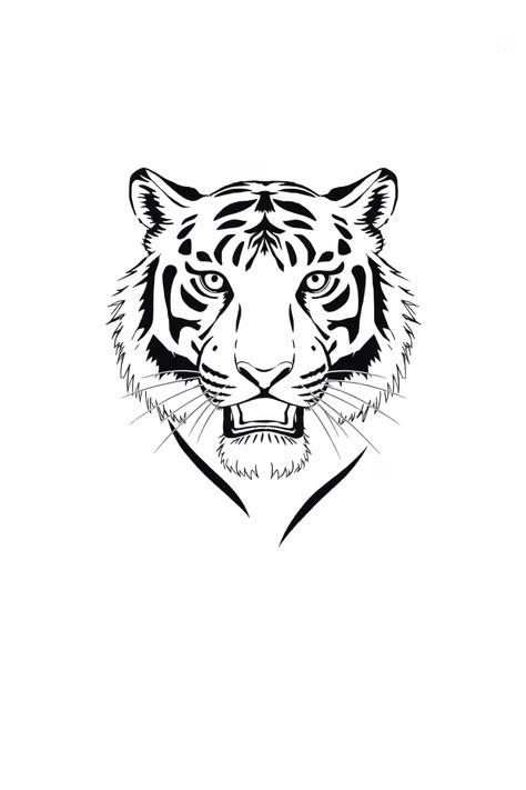 Check Out This Simple Tiger Line Drawing & 12+ Other Tiger Drawing Ideas! #drawingideas #drawing Tiger Simple Drawing, Simple Tiger Drawing, Tiger Drawing Sketches, Tiger Line Drawing, Tigers Drawing, Tiger Face Drawing, Tiger Drawings, Draw Tiger, Jungle Drawing