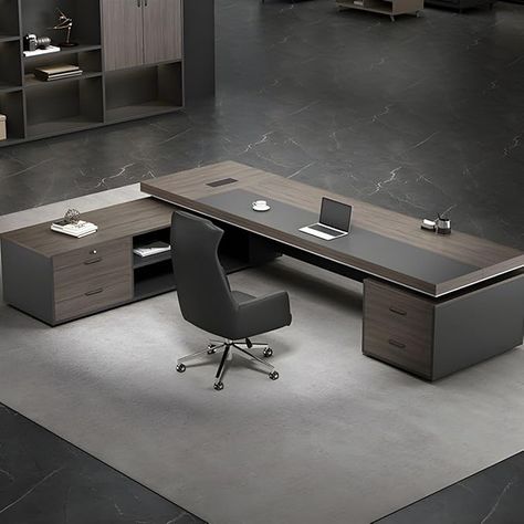 Amazon.com: CraftThink Modern Executive Office Desk, L Shaped Office Desk with Cabinet Storage, Cable Management, Business Furniture Desk Workstation for Home Office, (71"L x 31.5"W x 29.5"H, Left Hand Return) : Home & Kitchen L Shaped Office, Modern Executive Office, L Shaped Office Desk, L Shaped Executive Desk, Furniture Desk, Executive Office Desk, Training Tables, Comforter Bedding Sets, Work Station Desk