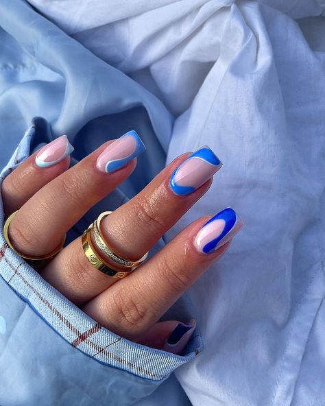 Uk Nails, Cute Gel Nails, Fire Nails, The Blues, Nail Designs Summer, Artist On Instagram, Mani Pedi, Bluebird, Blue Nails