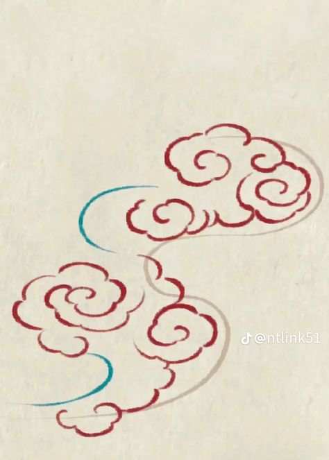 Japanese Clouds Tattoos, Irezumi Clouds, Naruto Clouds, Japanese Cloud Tattoo, Japanese Clouds, Drawing Sky, Koi Tattoo Design, Sheep Illustration, Japanese Background