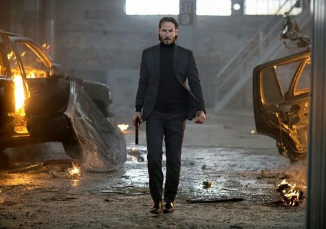 Keanu Reeves as John Wick Suit And Turtleneck Men, John Wick Outfit, Suit With Turtleneck Men, John Wick Costume, John Wick Suit, Suit With Turtleneck, John Wick Style, Mens Turtleneck Outfits, Turtleneck Outfit Men