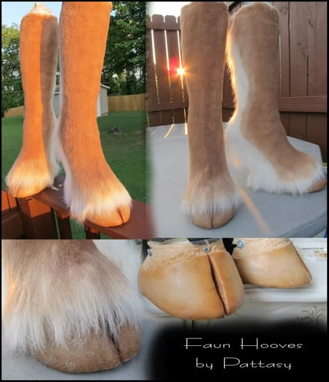 My project the last weeks. Thought it might be interesting for you all to see progress pictures. I wanted this set of antlers to have a certain shape and to be light. So I completely hand sculpted ... Faun Hooves, Satyr Costume, Faun Costume, Hoof Boots, Hoof Shoes, Diy Kostüm, Costume Tutorial, Cosplay Tutorial, Cosplay Diy