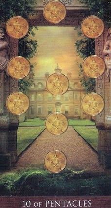 10 of Pentacles-Card from Arcanum Tarot Deck 8 Of Pentacles, Tarot Cards Decks Beautiful, 10 Of Pentacles, Tarot By Cecelia, Abundance Images, Tarot Decks Art, All Tarot Cards, Pentacles Tarot, Swords Tarot