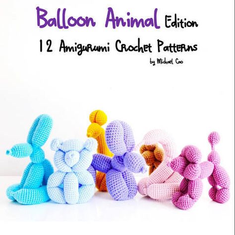 Crochet Balloon Animal, Balloon Crochet, Crochet Balloon, Animal Crochet Patterns, Crochet Whale, Crochet Applique Patterns Free, Easy Crochet Animals, Animal Crochet, Easter Crochet Patterns