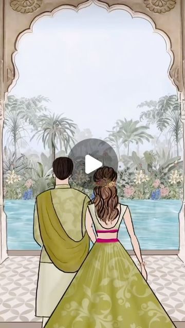 Design Pedia on Instagram: "“Creating love stories, one frame at a time!”💍✨ 

Check out this dreamy Save the Date video I crafted for a beautiful couple. 

Got a special day coming up? Let’s make it unforgettable! 🎥 

#savethedate #weddingvibes #graphicdesign #design #video #graphicdesigner #einvite 

[Save the Date, Wedding Video, Custom Design, Creative Visuals, Graphic Design, Memorable Moments, Love Story, Professional Design]" Engagement Caricature Invitation, Caricature Wedding Invitations Indian, Caricature Wedding Invitations Indian Video, Rajasthani Wedding Invitation Video, Wedding E Invite Indian Videos, Date Video, Save The Date Video, E Invite, Design Video