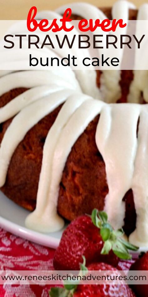 Easy Strawberry Bundt Cake, Strawberry Cake Mix Recipes, Strawberry Bundt Cake, Bunt Cake Recipe, Mini Bundt Cakes Recipes, Easy Bundt Cake Recipes, Bundt Recipes, Easy Bundt Cake, Cake Mix Desserts