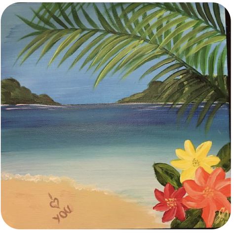 Hawaii Painting Easy, Hawaii Painting, Fall Canvas Painting, Black Canvas Paintings, Canvas For Beginners, Texture Painting On Canvas, Painting Canvases, Painting Easy, Easy Canvas Painting