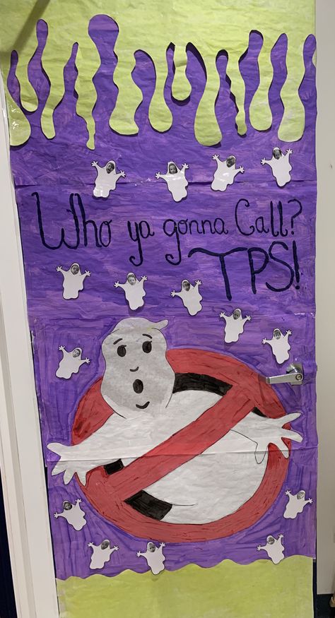 Ghostbusters Door Decorations, School Doors, Halloween Door, Ghostbusters, Door Decorations, Snoopy, Kids Rugs, Halloween, Fictional Characters