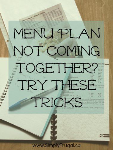 Creating a menu plan will help your grocery dollars stretch.  But on days when you get stuck, here are some menu planning tricks to complete your plan. Planning Hacks, Plane Food, Budget Meal Planning, Family Meal Planning, Menu Plan, Menu Planners, Grocery Budgeting, Make Ahead Meals, Frugal Meals