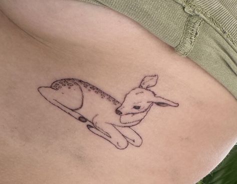 Deer Leg Tattoo, Deer Small Tattoo, Fawn Tattoo Minimalist, Dear Tattoos, Simple Deer Tattoo, Small Deer Tattoo, Barn Tattoo, Deer Tattoos For Women, Deer Tattoo Ideas