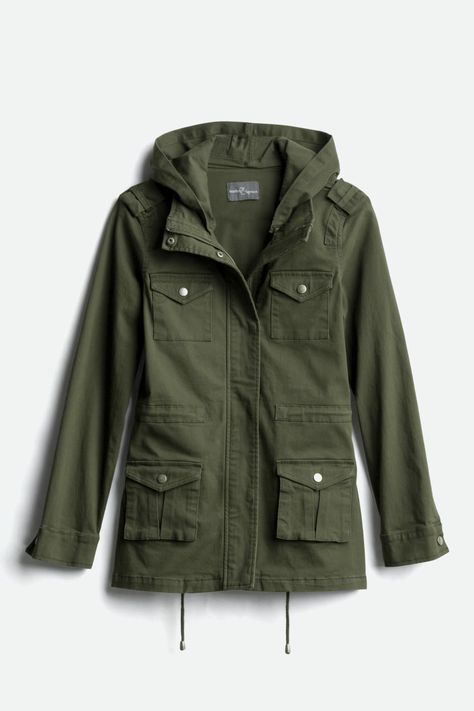 Green Rain Jacket, Green Cargo Jacket, I Fall To Pieces, Stitch Fix Fall, Fall Winter Jacket, Olive Green Jacket, Market And Spruce, Green Cargo, Cargo Jacket