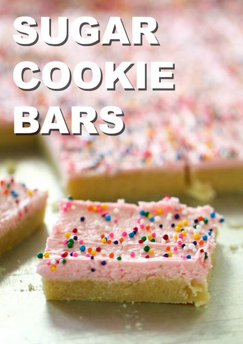 Sugar Cookie Bar Recipe, Homemade Buttercream Frosting, Sugar Cookie Bars, Chewy Sugar Cookies, Sugar Cookie Frosting, Cookie Bar Recipes, Bars Recipe, Chewy Cookie, Sugar Cookies Recipe