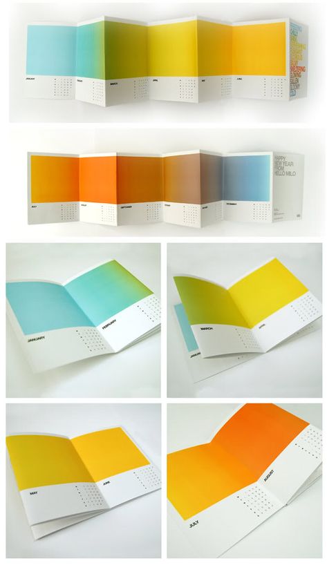 colorful brochure Brochure Folds, Brochure Format, Brochure Examples, Calendar Designs, Creative Calendar, 달력 디자인, Accordion Fold, Creative Brochure, Graphic Design Blog