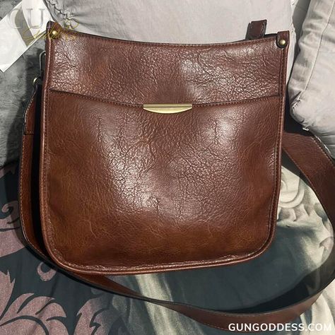 "I bought this purse as my first concealed carry purse. I have had friends buy the same bag because of the quality and style." ~K.S. Holster Purse, Concealed Carry Purse, Dark Taupe, Leather Crossbody, Brown And Grey, Carry On, Vegan Leather, Black And Brown, Shoulder Strap