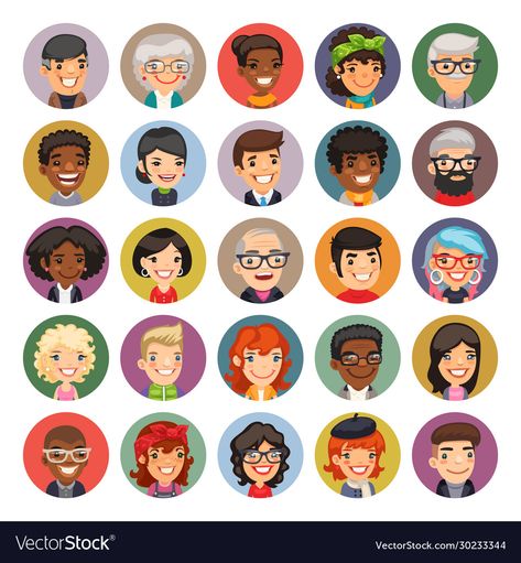 Cartoon Avatar, People Avatar, People Cartoon, Family Images Cartoon, Big Family Cartoon, Vector Character Illustration People, People Avatar Illustration, Caricature Family Of Three, Cartoons Dp