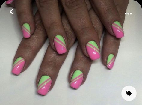 83 Cute & Easy Easter Nail Art Ideas to Try this Spring 2023 | Nails Art Designs | Spring Nails Art ; Opens a new tab Bright Nail Ideas Summer, Pink And Green Dip Nails, Pink And Green Gel Nails, Green With Pink Nails, Aka Nail Designs, Short Gel Nails Summer Bright, Nail Designs Bright Colors, Cute Neon Nails Summer, Simple Neon Nails