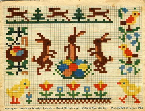 Cross Stitch Vintage, Cross Stitch Border, Cross Stitch Easter, Easter Cross Stitch, Stitch Easter, Cross Stitch Border Pattern, Miniature Embroidery, Tiny Cross Stitch, Grid Patterns