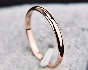 Simple Ring Band, Ring Rosegold, Titanium Ring, Gold Ring Stack, Rose Gold Band, Titanium Rings, Rose Gold Wedding, Couple Rings, Simple Wedding