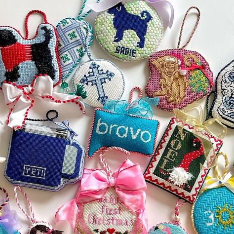 Needle Point Ornaments, Needlepoint Tree, Band Uniforms, Needlepoint Projects, Needlepoint Ideas, Grand Millennial, Needlepoint Ornaments, Needlepoint Designs, Little Designs