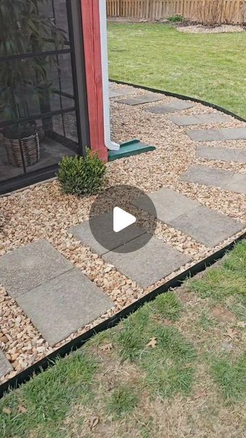 Rocks Around Shed, Egg Rock Landscaping, White Rocks Landscaping Ideas, Rock Garden Ideas Landscaping, Pebble Landscaping Ideas, Rock Beds Around House, Driveway Extension, Egg Rock, Rock Bed