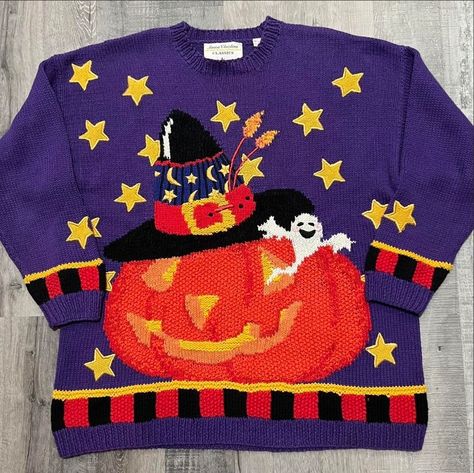 Mrs Frizzle, Spooky Sweater, Sewing Tattoos, Halloween Sweaters, Embroidery Buttons, Handknit Design, Pumpkin Spooky, Closet Wishlist, Cool Makeup Looks