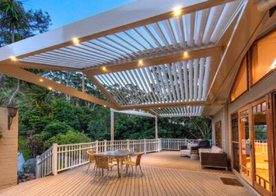 30+ Amazing Louvred Roof Pergola Designs For Inspiration Gable Roof Design, Louvered Pergola, Roof Siding, Pergola Design, Timber Deck, Gable Roof, Pergola With Roof, Led Down Lights, Outdoor Entertaining Area