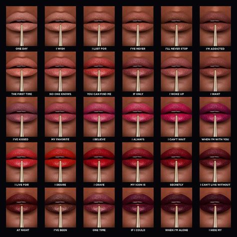 2,308 Likes, 43 Comments - Hourglass Cosmetics (@hourglasscosmetics) on Instagram: “A shade for every occasion. Collect the 30 shades of our #ConfessionUltraSlim High Intensity…” Lip Ideas, Refillable Lipstick, Vegan Lipstick, Bride Heels, Lipstick For Dark Skin, Nyx Butter Gloss, Hourglass Cosmetics, Glossy Lips, Lipstick Shades